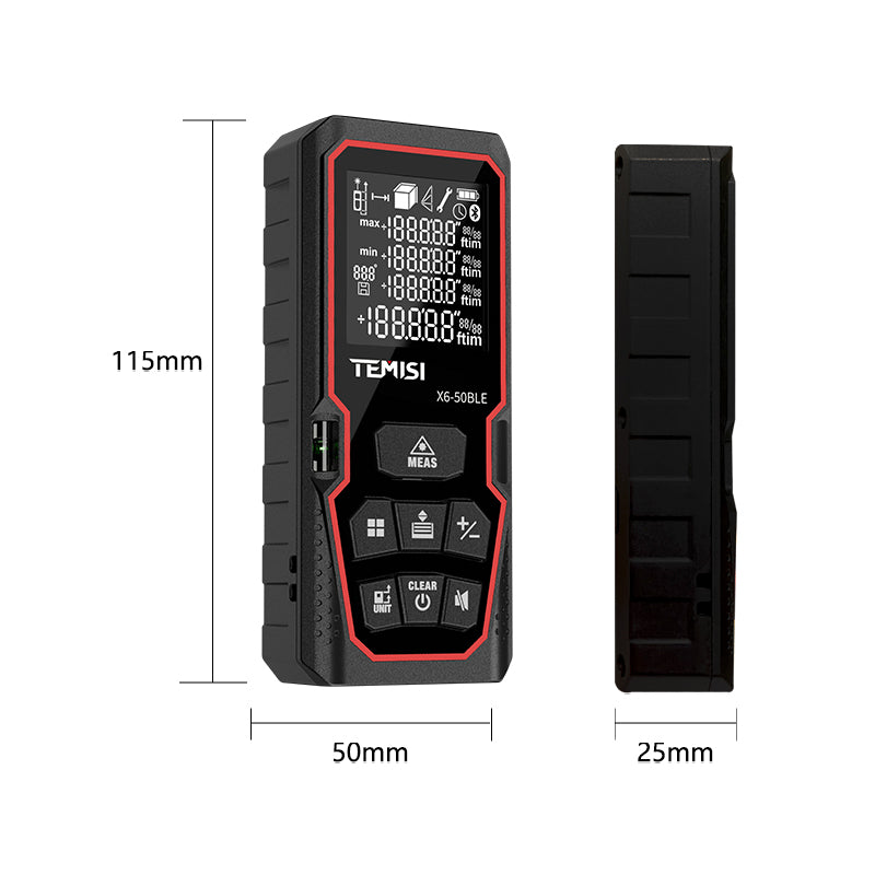 50m Bluetooth Laser Distance Meter for Interior Design and Home Measurement, Portable
