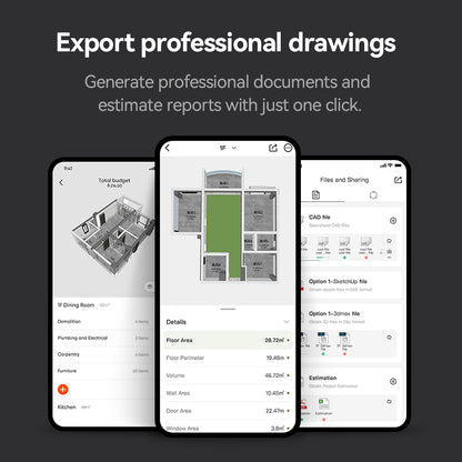 Joyplan APP Pro-VIP/year，High-precision laser measuring instrument with Bluetooth, create 3D floor plans