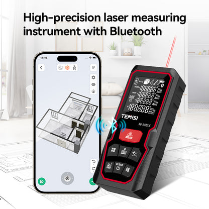 50m Bluetooth Laser Distance Meter for Interior Design and Home Measurement, Portable